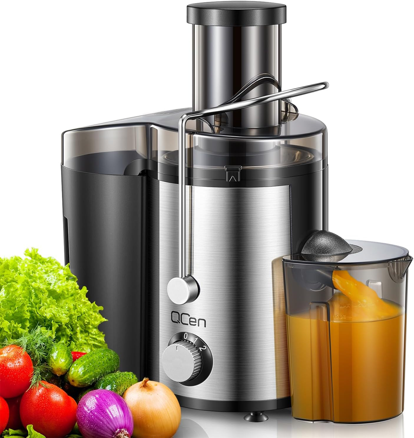 Juicer Machine, 800W Centrifugal Juicer Extractor with Wide Mouth 3&rdquo; Feed Chute 