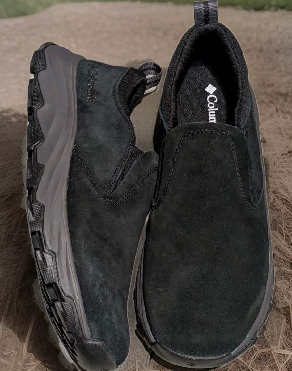 Mens Columbia Globe Adventurer Black Suede Slip-On Hiking Trail