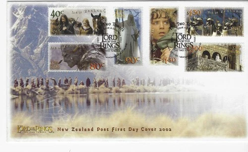 NEW ZEALAND 2002 LORD OF THE RINGS THE TWO TOWERS SET OF 8 FIRST DAY COVER