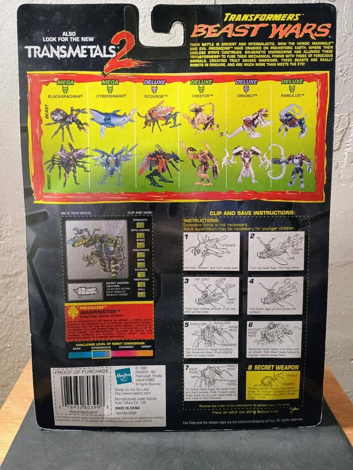 Vintage 1996 Transformers Beast Wars Sealed Deluxe Waspinator Takara Hasbro - Image 2 of 2
