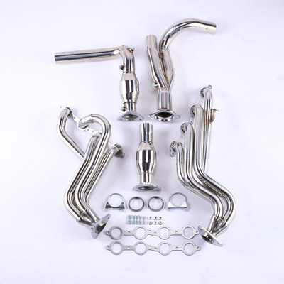 Long Tube Exhaust Header w/Y Pipe For 99-06 GMT800 Fit 4.8/5.3/6.0 Vortec V8 EGR