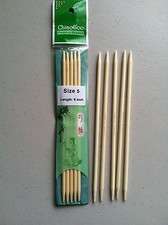 ChiaoGoo 6 Inch Moso Bamboo Natural Double Point Knitting Needles MPN 1016
