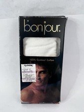 Vintage NOS Men's Bonjour Low Rise Brief Underwear Size 32-34 M White NIB NOS