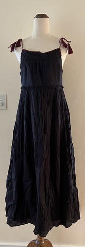 NWT Cotton On Black Woven Bonnie Voile Maxi Dress Size S