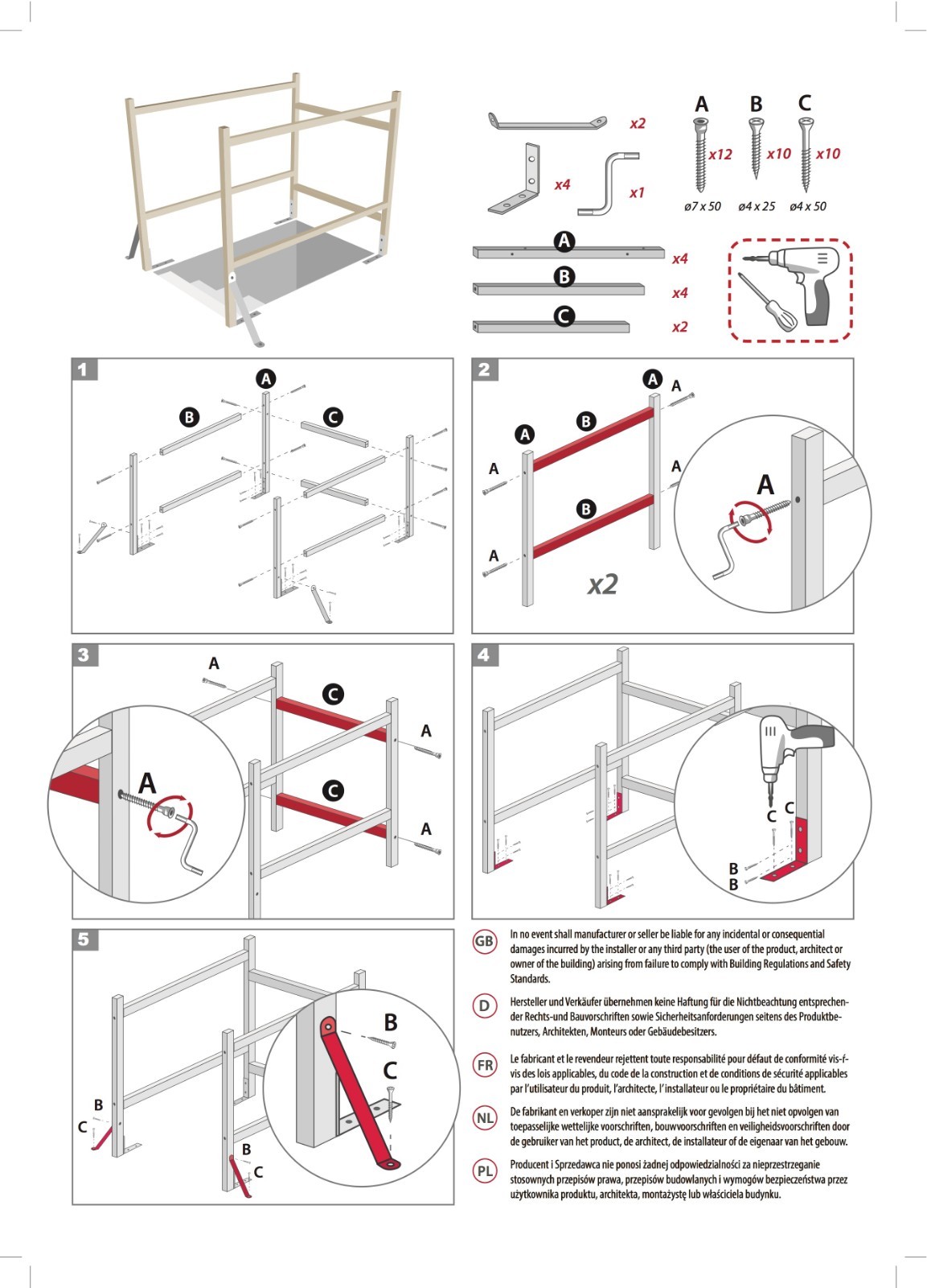 Universal Wooden Loft ladder Balustrade Safe Attic Handrail Railing