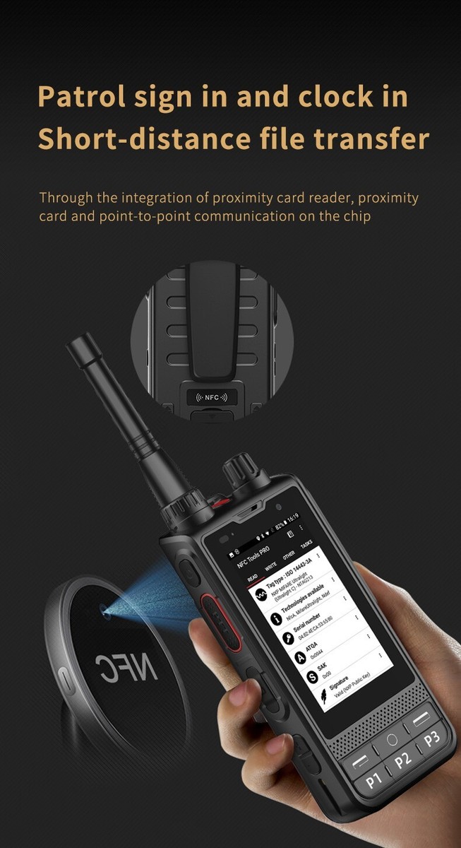 ANYSECU W6 Android 10 4G Network Radio Zello UHF 400-470Mhz Analog