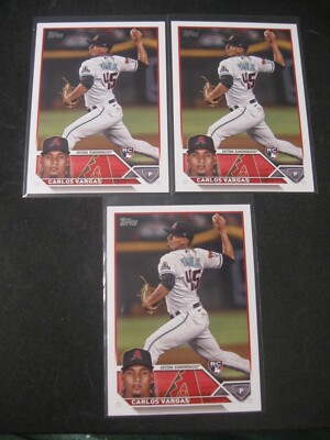CARLOS VARGAS 3-CARD ROOKIE LOT 2023 Topps Update #US67 AZ Diamondbacks MINT