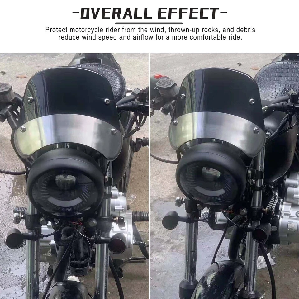 Motorcycle 5"-7" Headlight Windshield Windscreen For Triumph Scrambler 400 1200x — 第 4/4 张图片