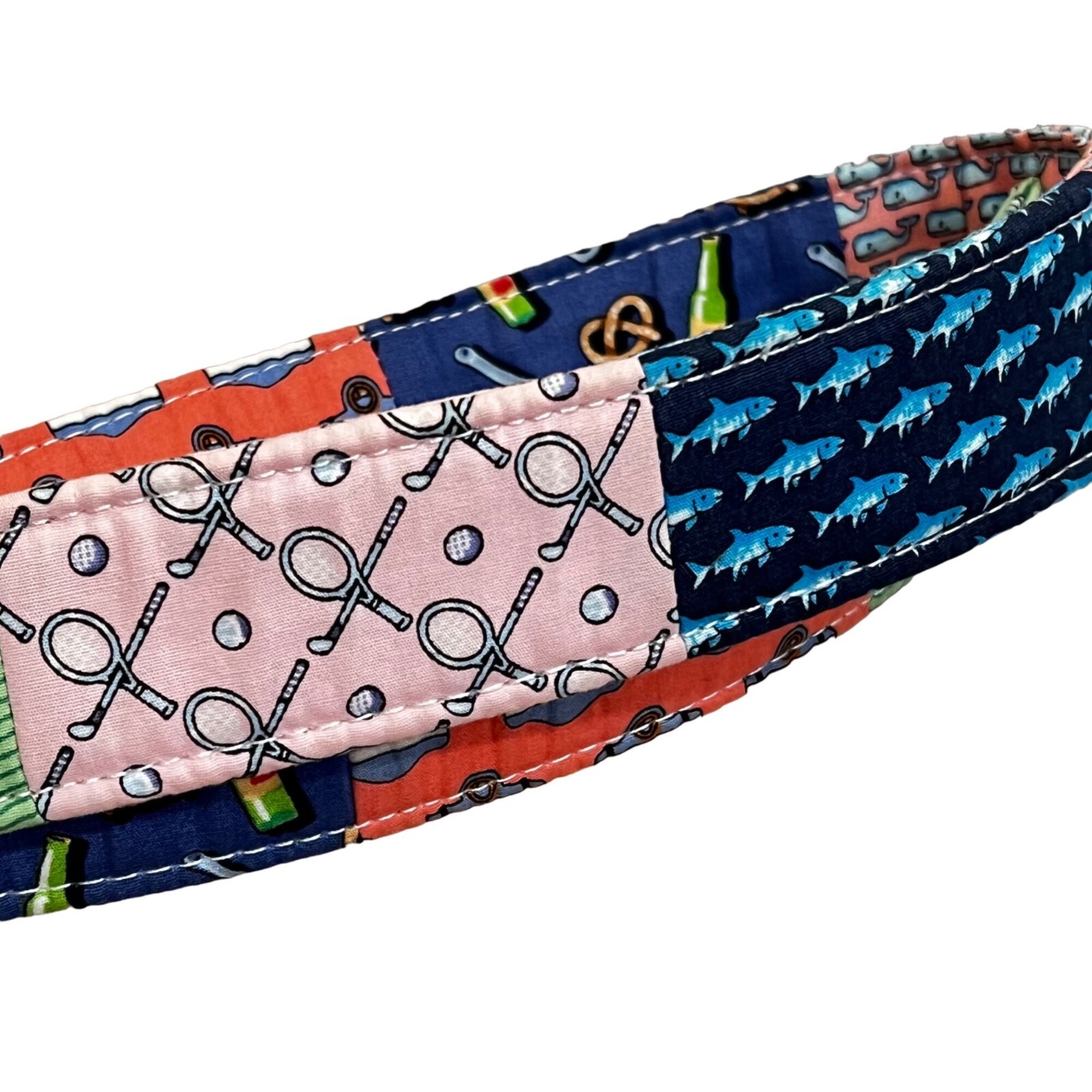 Vineyard Vines Medium Patchwork D-Ring Fabric Bel… - image 3