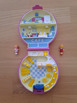 Polly Pocket Café Cafe 1989 Bluebird Rosa Muschel mit 2 Figuren gut