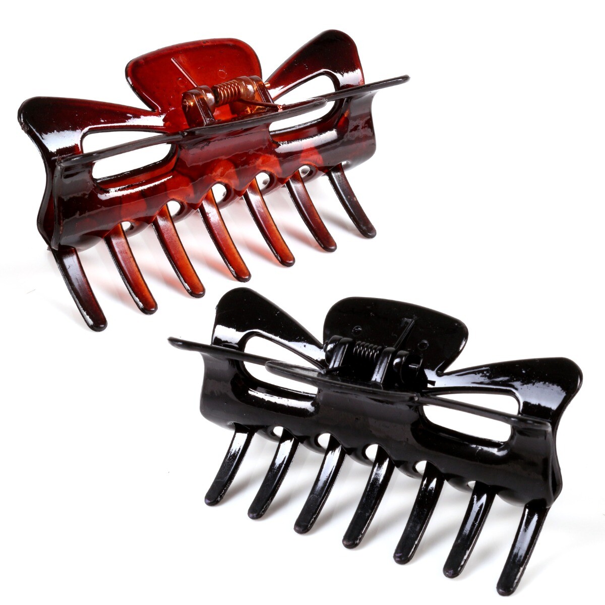 Black & Brown Hair Claw Clips - Strong Grip Non-Slip Jaw Clamps For All Hair - View #12