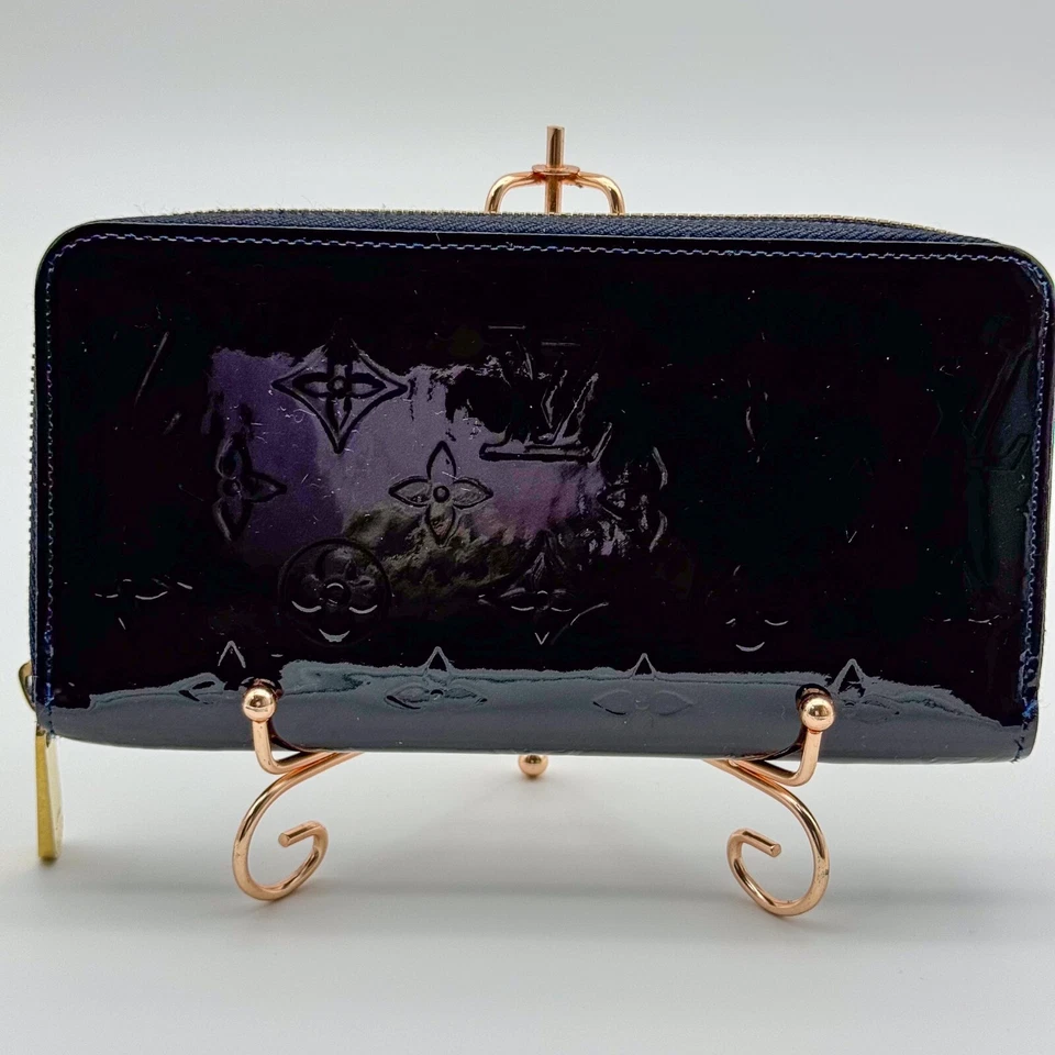 LOUIS VUITTON Zippy Wallet Blue Infini Monogram Vernis M91457 Dark Navy w/z BOX - Image 2 of 4