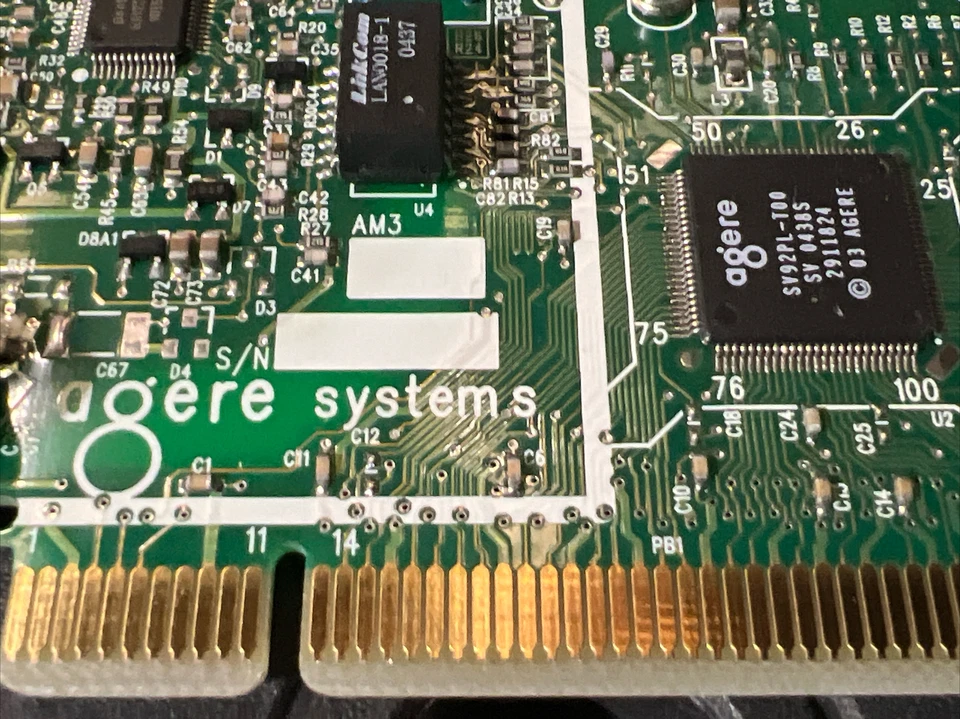 HP 56K DESKTOP FAX MODEM PCI - AGERE SYSTEMS P/N: 5187-5216 REV A - Image 3 of 4