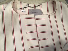 Giacca misto lino righe bianche/rosse John Lewis taglia UK 14 Marella Salubre