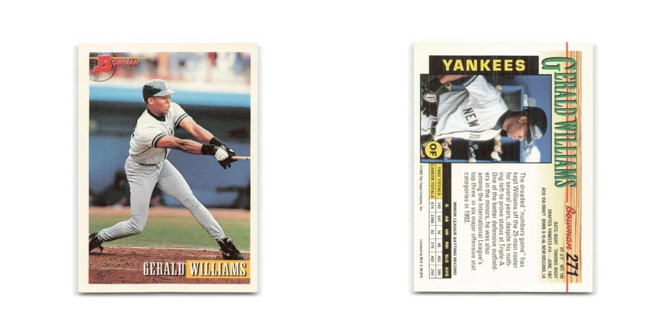 Gerald Williams 1993 Bowman #271 New York Yankees Baseball Card NM - Image 3 of 3