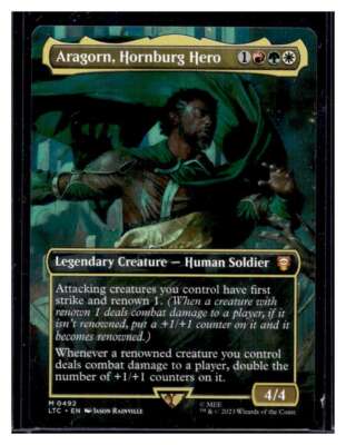 MTG Lord of the Rings Commander #492 Aragorn Hornburg Hero Mythic  Borderless Qty