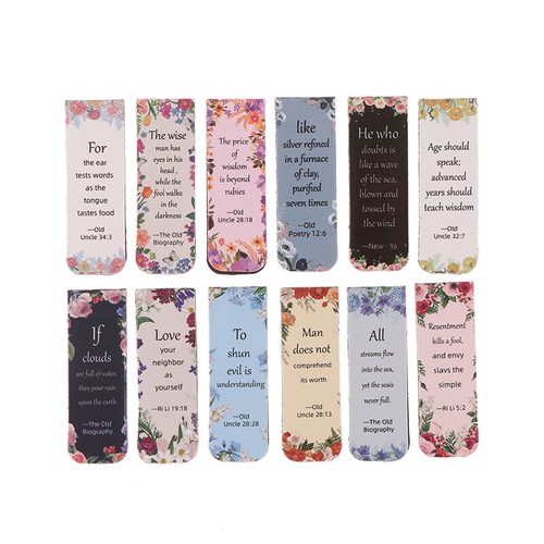 12pcs Aesthetic Motivational Bible Quotes Paper Bookmarks DIY Students Reade _SE - Photo 13/19