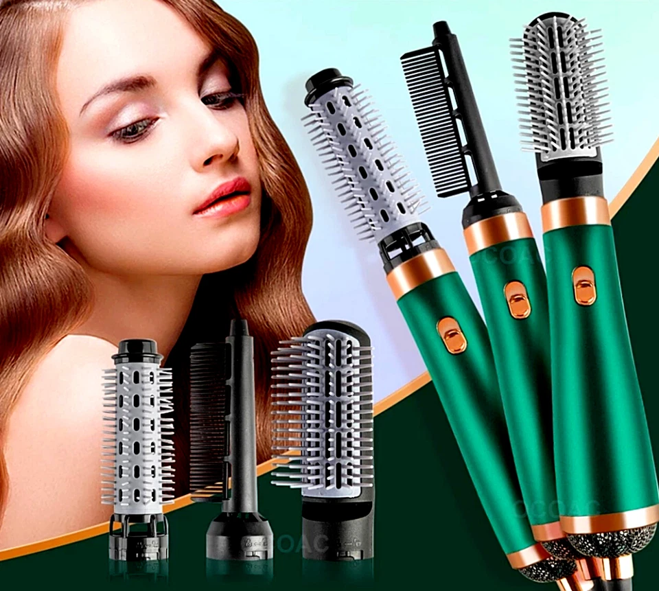 Cepillo Secador de Pelo Cabello Peine Voluminizador Alisador Caliente 5 en 1 EE. UU. Foto 3 de 4