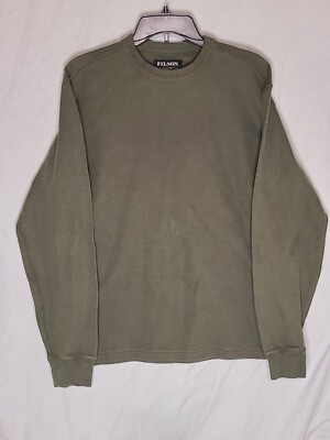 Filson Cotton Crewneck Sweater Olive Green Size Large