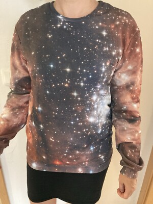 Aloha from Deer Sweatshirt  Pullover Größe M Sterne Universum Galaxy Stars NEU !