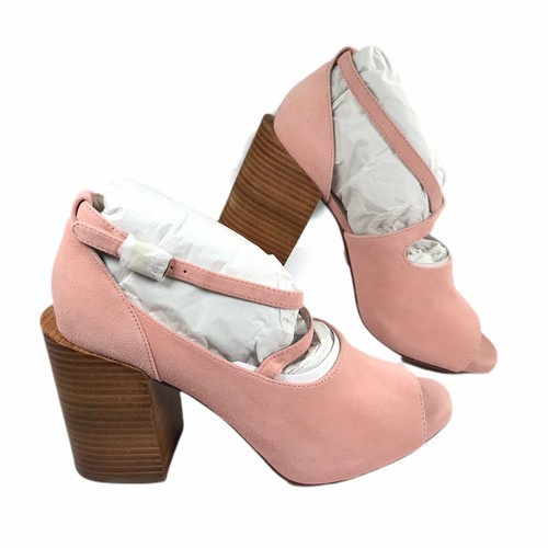 Lularoe Damenschuhe Größe 9,5 B Georgia 4" Blockabsatz einfarbig rosa Wildleder - Bild 4 von 9