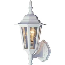 Volume Lighting White Hardwired Outdoor Coach Light Sconce with Clear Glass
