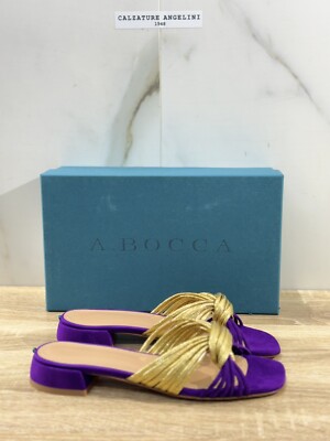 A. Bocca Sandale Frauen Pantolette Gold Violett Luxury Frau Sandale a. Bocca 37