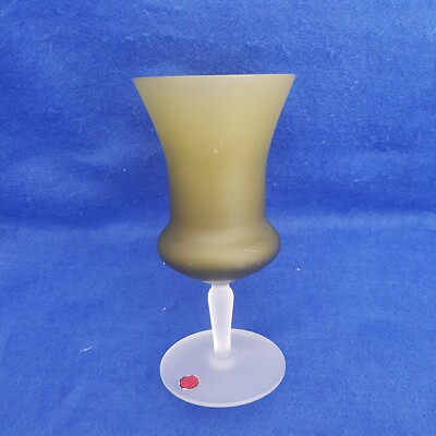 Vintage 'Carlo Moretti' Flasche grün Glas Weinkelch Satinato, Italien
