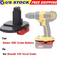 For Bauer 20V Li-ion Battery to for Dewalt 18V Ni-cd Tools-Battery Adapter Only