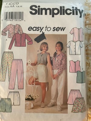 7228 ''Easy to Sew'' Knit tops,Skirt, Pants & Shorts Simplicity Pattern - CUT 7-10
