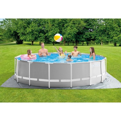 Intex 16ft x 48in Clearview Prism Frame Above Ground Swimming Pool with Pump