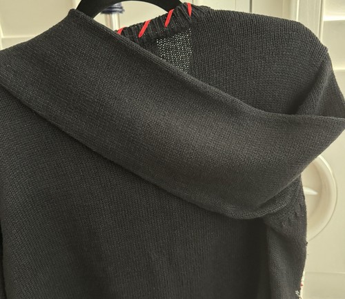 Tiara Int'l Sz M Blk Ugly Christmas Cardigan Zip Sweater Appliqué Design NWT - Picture 13 of 17