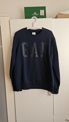 GAP Sweatshirt Navy Gr.M Sweater Pullover  mit schwarzem Logo selten Hoodie Mode