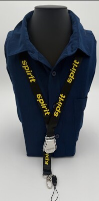 Spirit Airlines Aviation BLACK Lanyard Seat Belt Flight Crew HIGH QUALITY