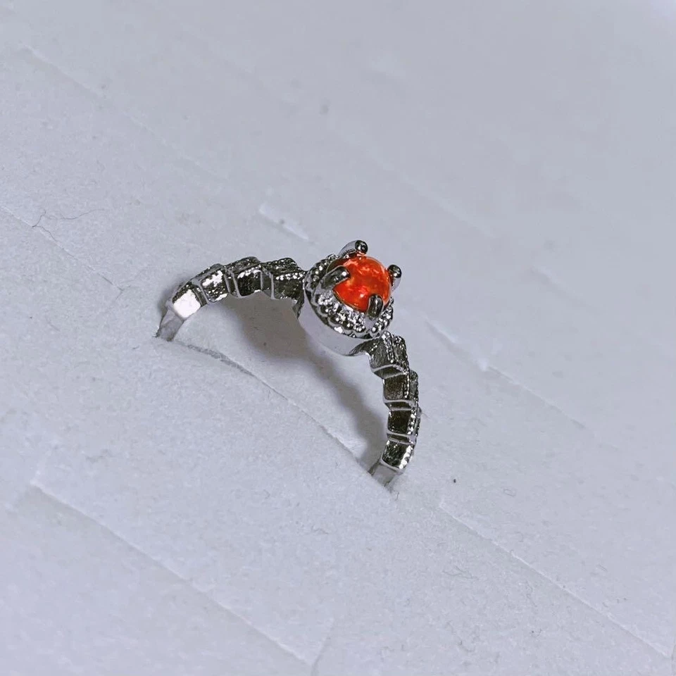 Fire Opal Gemstone Ring Power Stone Birthstone Opening Crystal Free Size New - Image 2 of 4