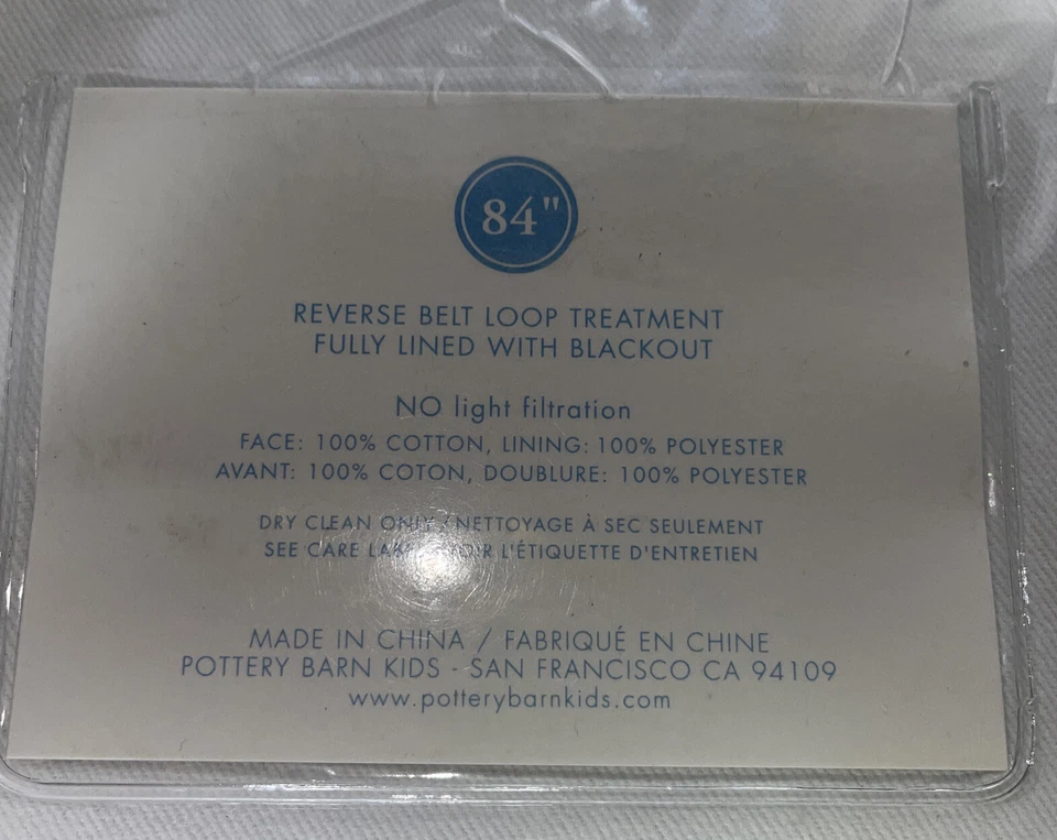 Nuevo Pottery Barn Niños Sarga Blackout Panel Cinturón Lazo 84 x 44 Foto 4 de 4