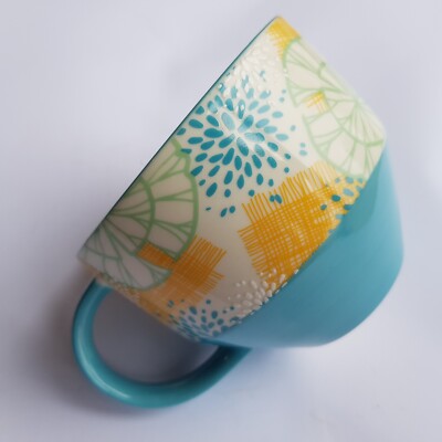 Starbucks Kaffeebecher Tasse Retro Spring Pastell Print Keramik 2013 Bone China 14oz