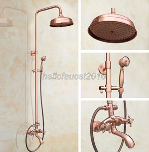shower rainfall faucet tub copper bath bathroom antique head