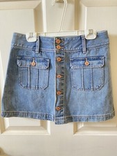vintage jean mini skirt