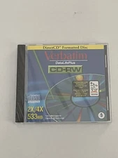 Verbatim Data Life Plus CD-RW Direct CD Formatted Disc New Sealed 0124c