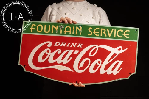 Vintage Single-Sided Porcelain Coca-Cola Sign