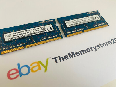 8GB (2 x 4GB) Hynix DDR3 PC3-12800 Speichermodule Laptop RAM SODIMM 1,5V 204 Pin