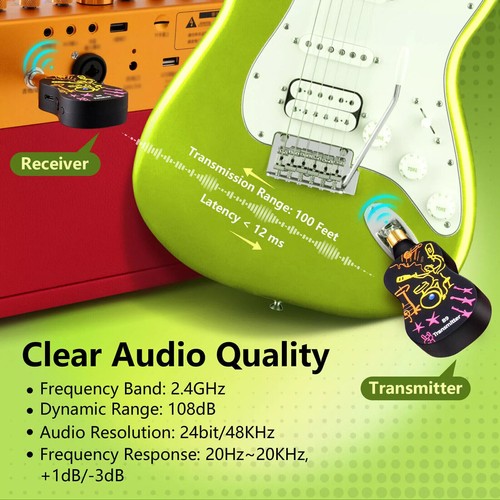 Wireless Guitar System Transmitter Empfänger für E-Gitarren Bass - Bild 8 von 11