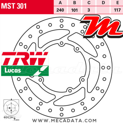 Disque De Frein Arrière TRW Lucas MST 328 EC Pour Honda CR250R ME03 (2002-2003) - Neuf