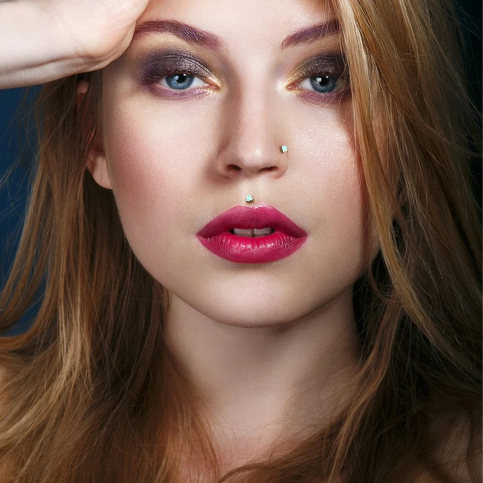 2pcs G23 Titanium Nose Stud Ring 18G 8mm/10mm Threadless Push-in Flat Back 3mm - Image 3 of 4