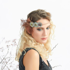 Hippie Indian Feather Shape Headband Boho Weave Feathers Hair Rope Headdress