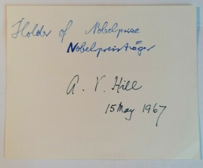 Archibald V. Hill - Nobelpreis Medizin 1922 - original Autogramm - 13 x 11 cm