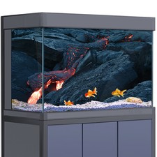 Adesivo Sfondo Acquario, Vulcani Magma Pesci Serbatoio Decorazioni Poster