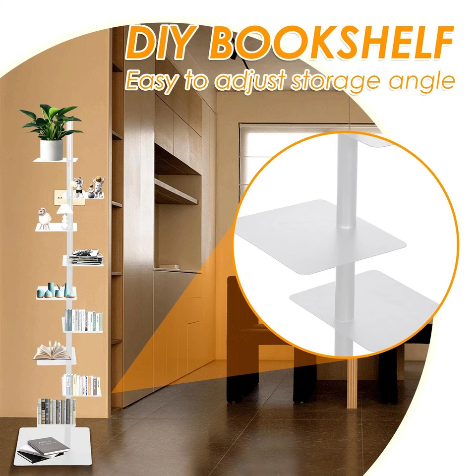 Estantería de 9 niveles con columna vertical con columna metálica torre de libros librería organizar libros Foto 4 de 4