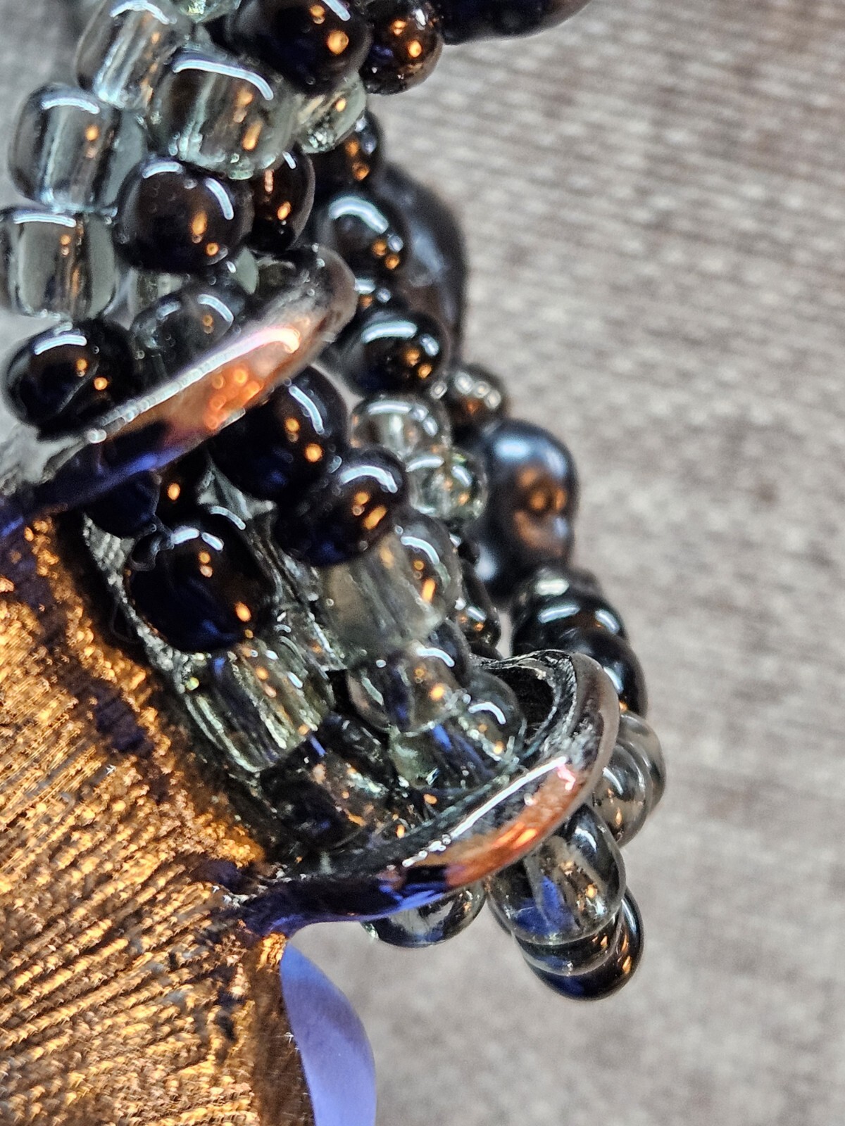 Multi Beaded Multi Strand Black Shell Beaded Blac… - image 7